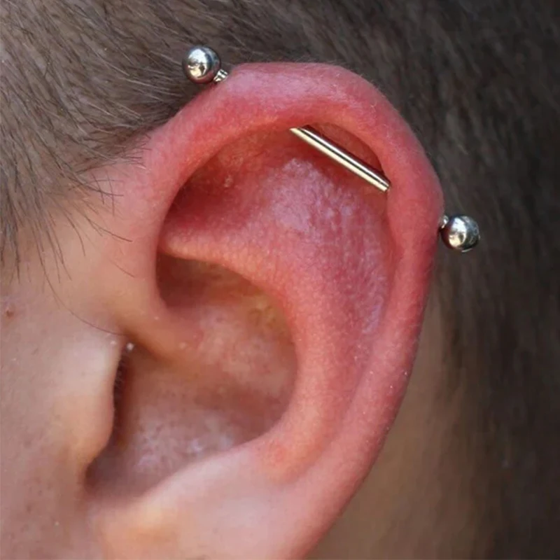 1/5Pcs Titanium Industrial Barbell Cartilage Earring External Thread Long Ear Stud Helix Tragus Piercing Retainer Body Jewelry