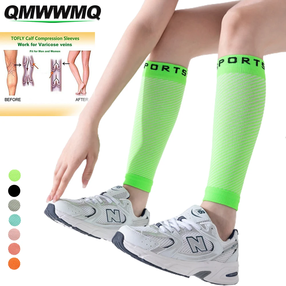 1Pair Calf Compression Sleeve for Men & Women,Footless Compression Socks 23-32mmHg for Leg Support, Shin Splint, Varicose Veins