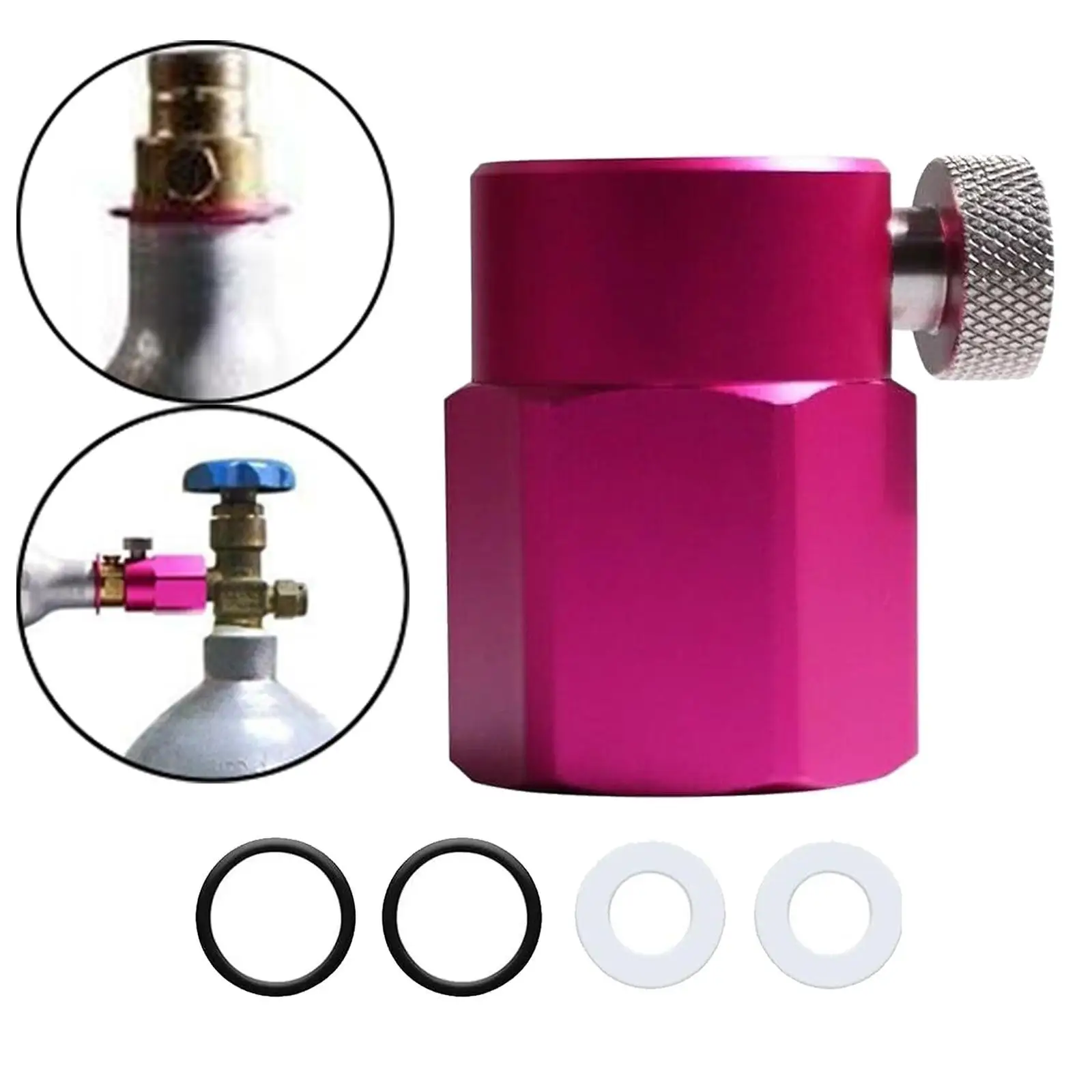 محول إعادة تعبئة أسطوانة ثاني أكسيد الكربون Cga320 محول إعادة التعبئة الملولب لصانع الصودا