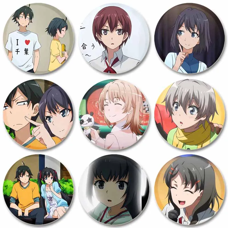 58/44/32mm Anime My Teen Romantic Comedy SNAFU Badge Handmade Brooch Snap Button Pins for Hat Clothes Backpack Decoration Gifts