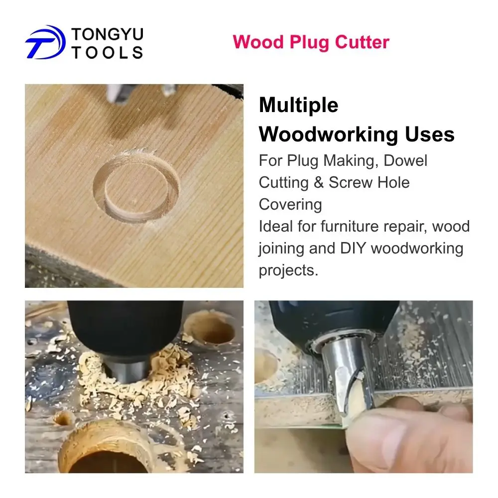 6-teiliges Holz-Tiefzapfenfräser-Set 3/8 1/2 5/8 3/4 7/8 1 Zoll Dübelfräser für Möbelreparatur und Holzbearbeitung – Detail 5