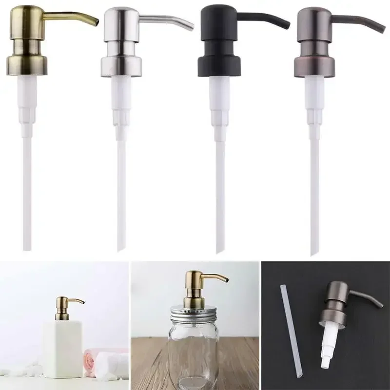 

Stainless Steel Soap Pump Liquid Lotion Dispenser Replacement Head Jar Tube Bathroom Hand Replace Lotion Shampoo Pump Tube