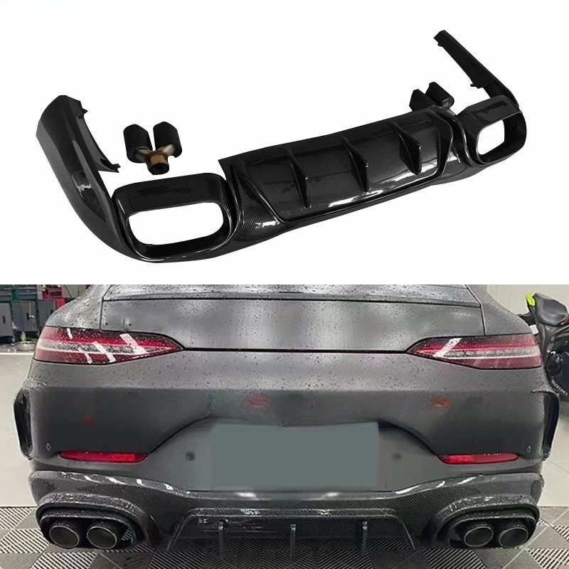 

Suitable For Mercedes-Benz GT50 GT53 AMG Carbon Fiber Rear Lip Tail Lip Tail Throat Modified Diffuser Rear Bar Surround