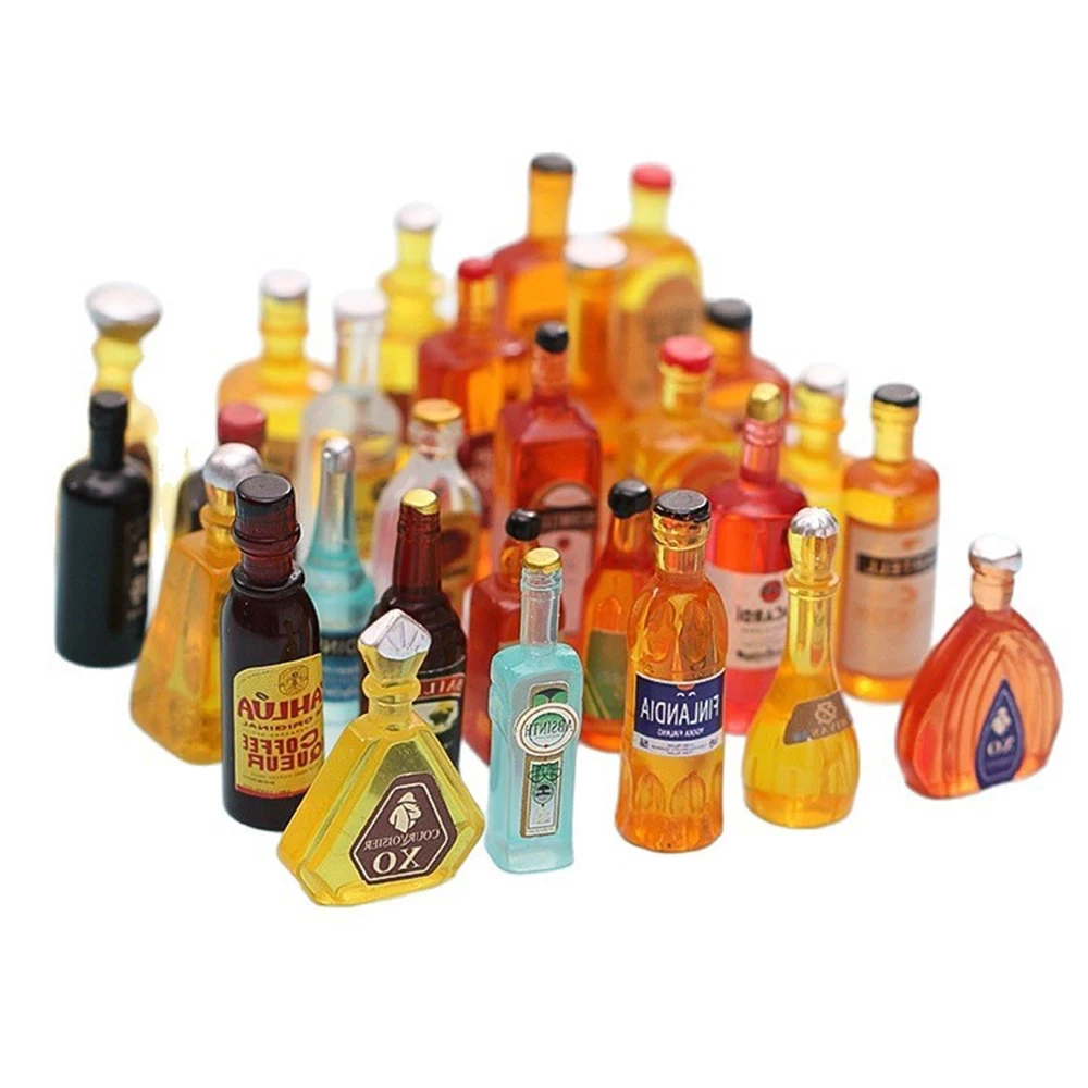 12-teiliges Miniatur-Flaschenset aus Kunstharz im Maßstab 1:12, Dekoration für DIY Miniaturküche, Wohnzimmer-Szenen-Dekoration für DIY-Bastelarbeiten – Detail 6