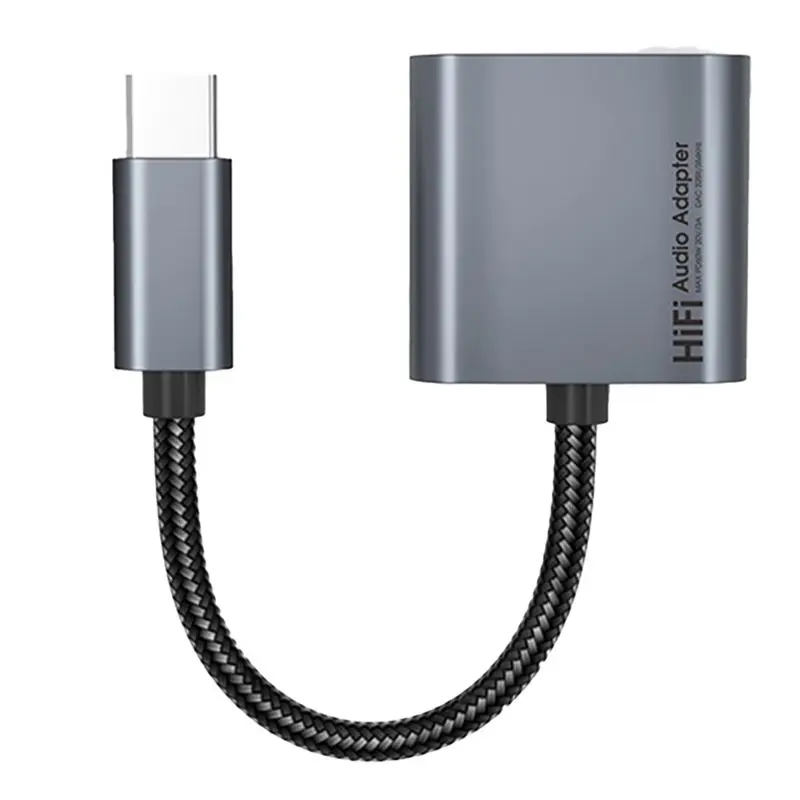 B04C-USB Type C 3.5 Mm Jack Aux Adapter 60W PD 2In1 Converter Headset Charging Digital Decoding Audio OTG Cable