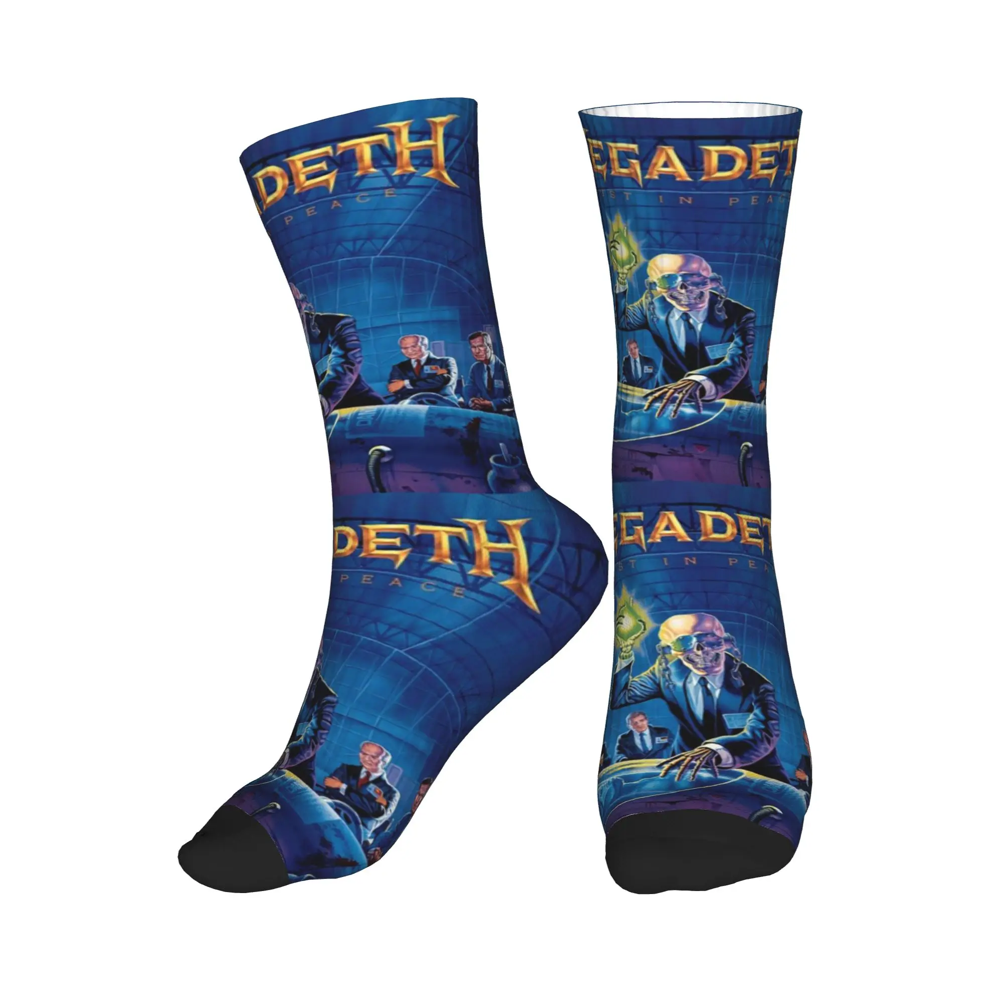 Calcetines Deportivos de Media Caña de Alta Calidad con Diseño de la Banda Megadeth, para Todas las Temporadas, Calcetines Casuales para Hombre y Mujer