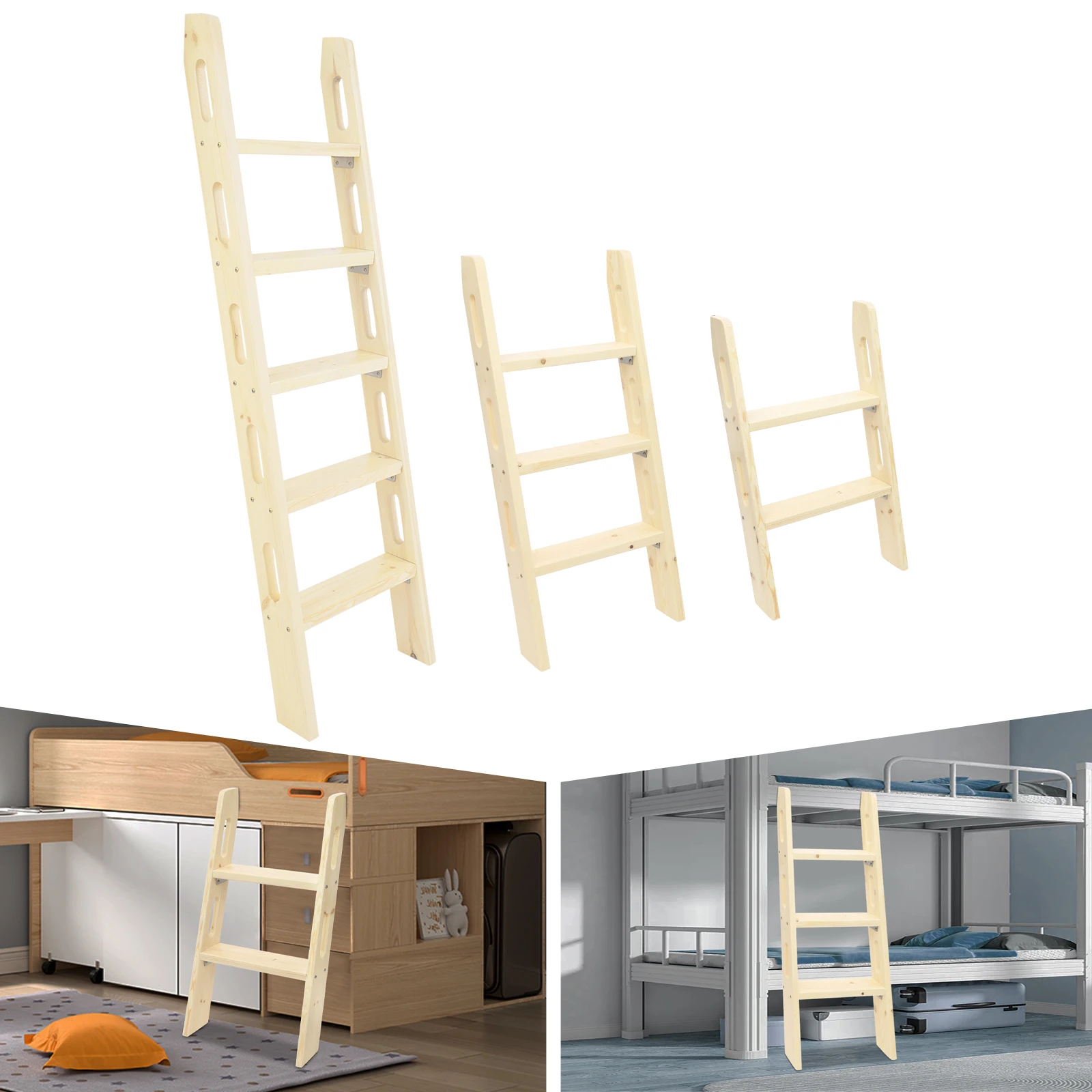 75cm /100cm /150cm Wood ladder, solid wood vertical ladder/household indoor and outdoor/kindergarten/decoration/stair climbing t