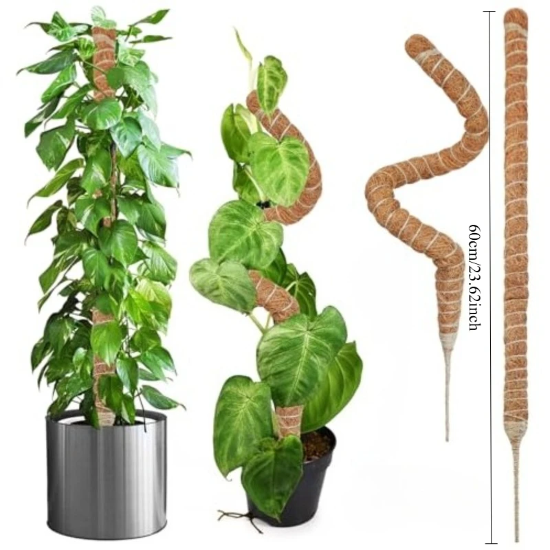 Biegbare Moosstange für Pflanzen Kokosfaser Monstera Pflanzenstütze Handgefertigte Kletterhilfe DIY Gartenzubehör