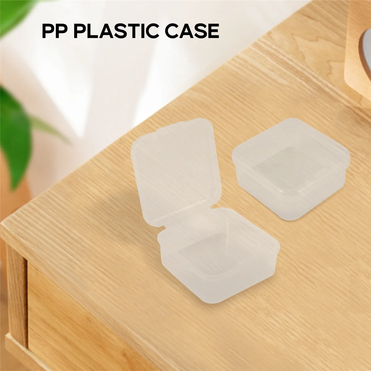 Mini caja de almacenamiento transparente de plástico para colección de artículos pequeños, cuentas, joyas, tarjetas de visita, 6 piezas