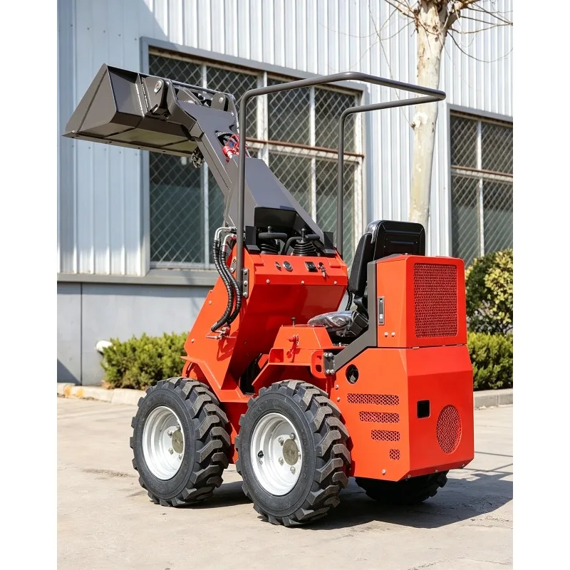 Diesel Mini Skid Steer Loader Compact Skid Steer Loader Track Loader Skid Steer with Bucket Attachment for Farm Garden