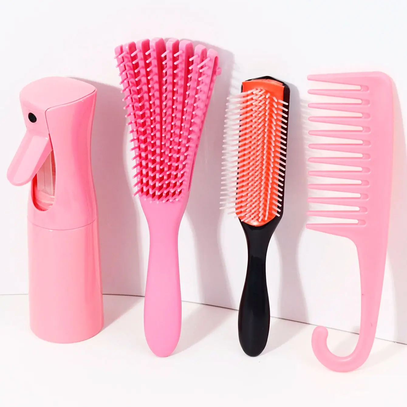 

4-piece hairdressing set,including spray bottle and hair brush combs,scalp massage brushes,hair combs,Special for real hair wigs