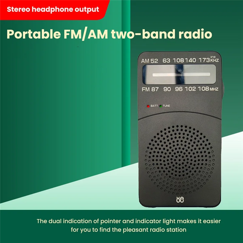 J-166 Pocket Tragbares Mini-Radio FM/AM Digital Tuning Radio Receiver FM87-108Mhz MP3-Musik-Player Radios-X64A