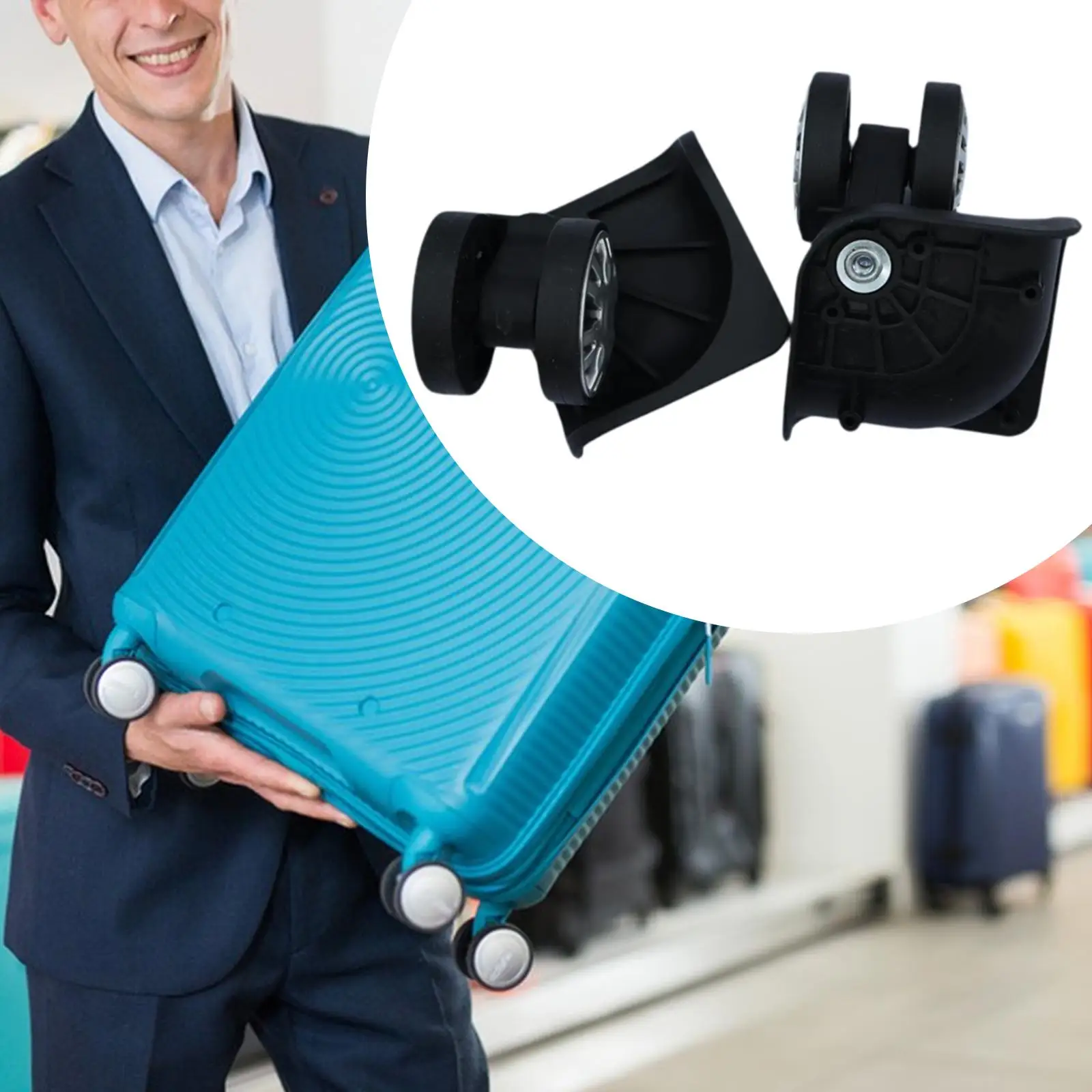 

2 Pieces Suitcase Casters Trolley Case Wheels 360 Rotation Heavy Duty Universal DIY Accessories Travel Suitcase Swivel Wheels