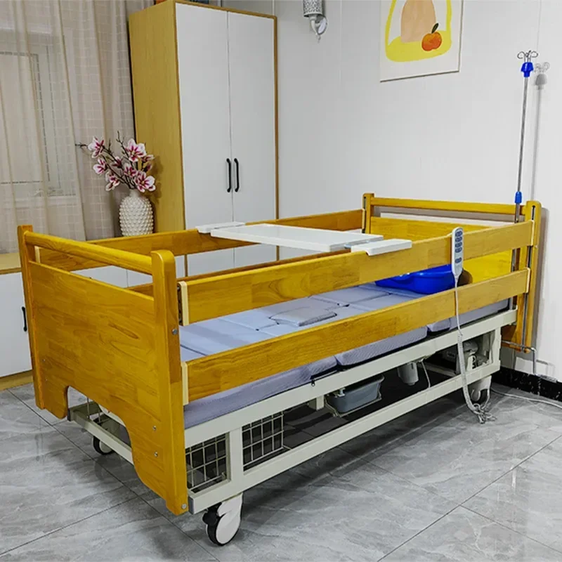 

Quanqu Nursing Bed Wooden Electric Wheel Nursing Bed Function Paralysis Elderly Therapeutic Bed