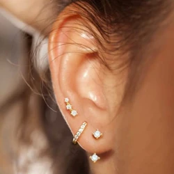 S925 Needle Minimalist Earrings Set Hoop Ear Climber for Multi Piercings Dainty Everyday Ear Stack Gifts for Women Girls