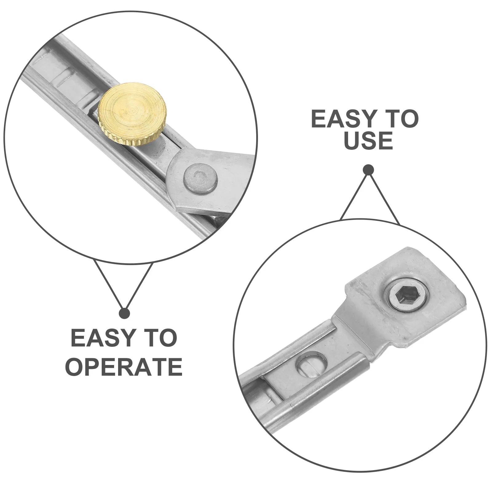 Casement Window Stay European Groove Hinge Adjustable Lock No Drilling Extendable Bar Inward Opening Restrictor