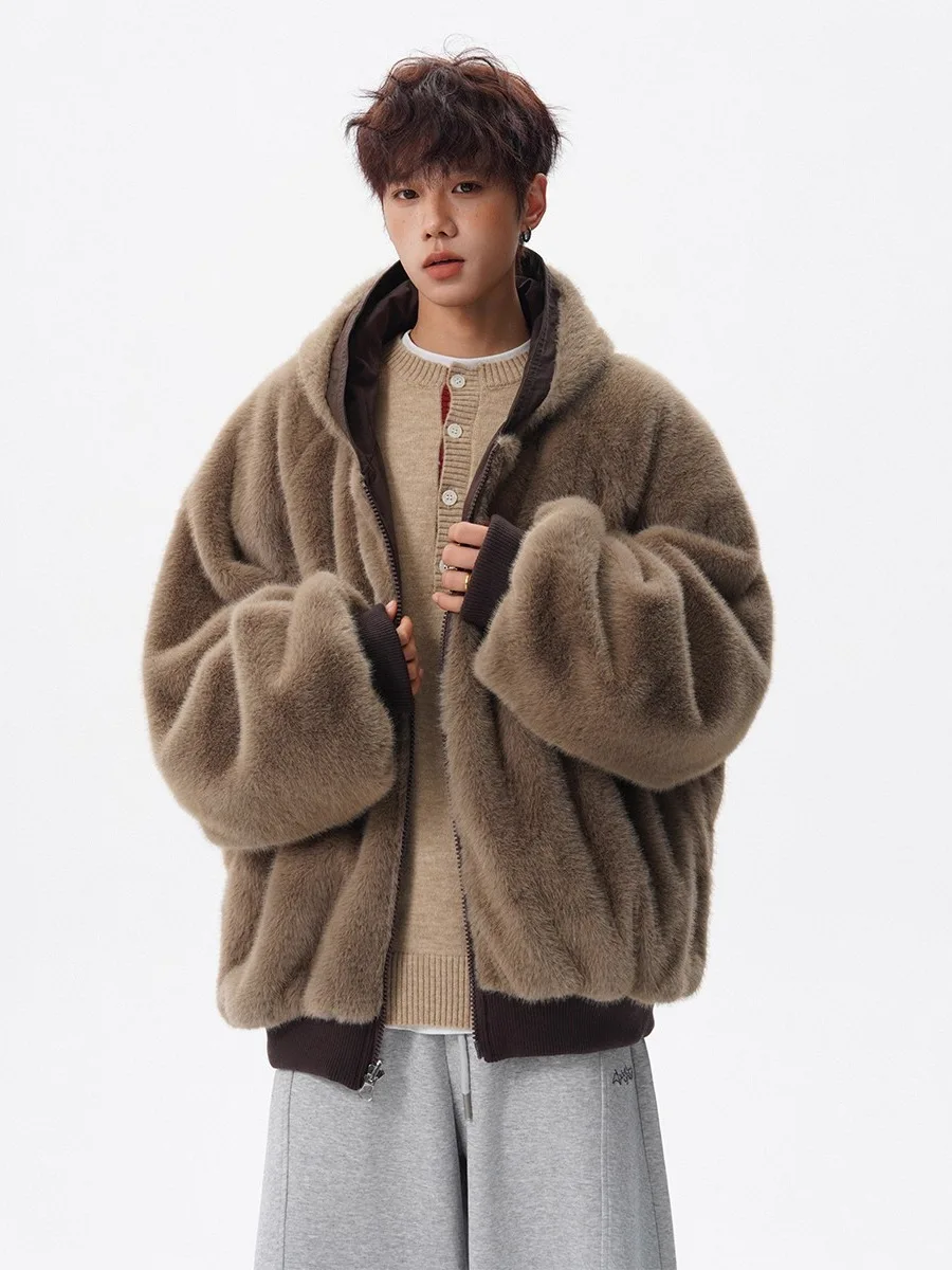

Fur Collar Black Jacket Mens Spring Padded Racing Military Reflective Baggy Pilot Embroidery Field Overcoat Higher Wear Costume