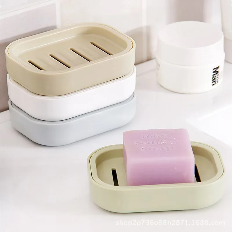 Japanese Double Layer Soap Dish Bathroom Soap Storage Box Kitchen Sponge Drain Rack Travel Soap Dispenser Soap Holder