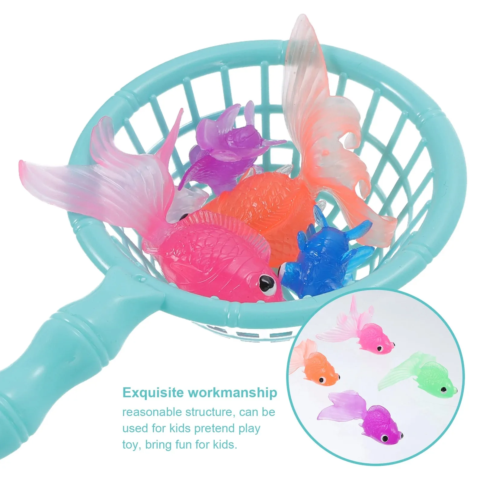 Children's 6Pcs Set Simulation Rubber Goldfish Baby Bath Water Play Games Toys for Kids Toddlers Bathing Shower Gifts
