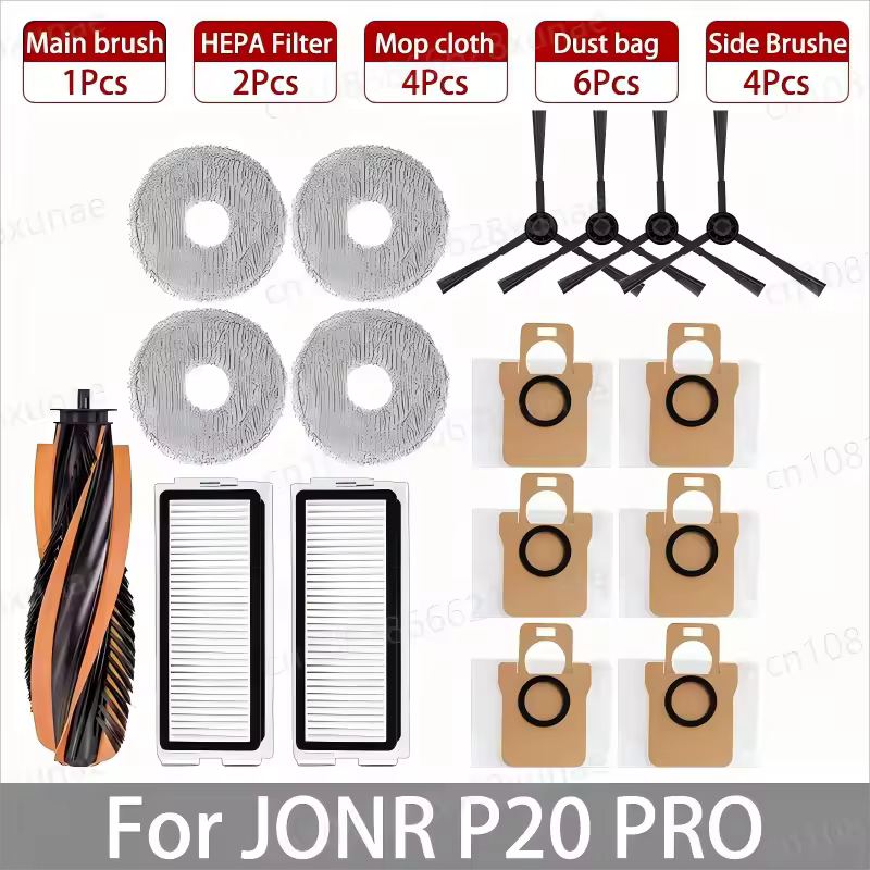 For JONR P20 PRO / T5 Pro Robot Vacuum Cleaner Accessories Main Side Brush Hepa Filter Mop Cloth Dust Bag Replacement - Image 9