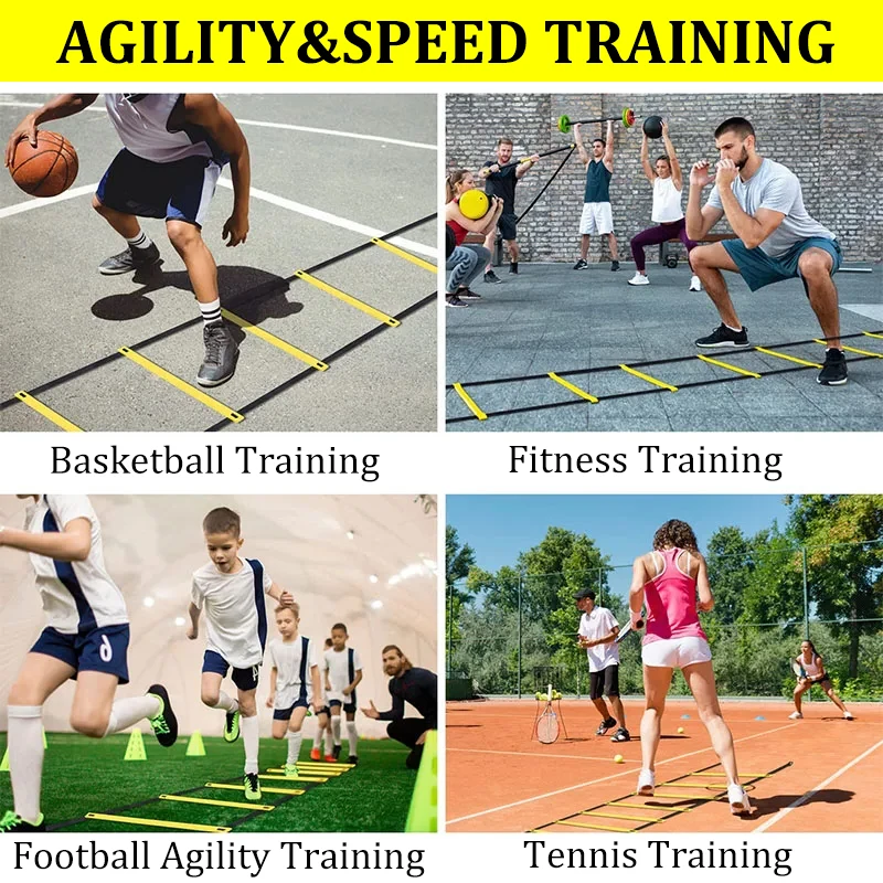 Agility Ladders Nylon Straps Soccer Football Speed Training Ladder Equipment Sports Fitness Agility Ladder Football Accessories