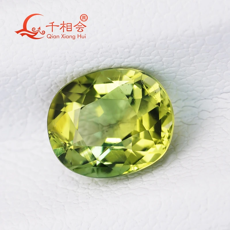 

1.88ct oval shape Natural Tourmaline Yellowish Green color stone Decoration Gifts Loose Gemstone GRC certificated