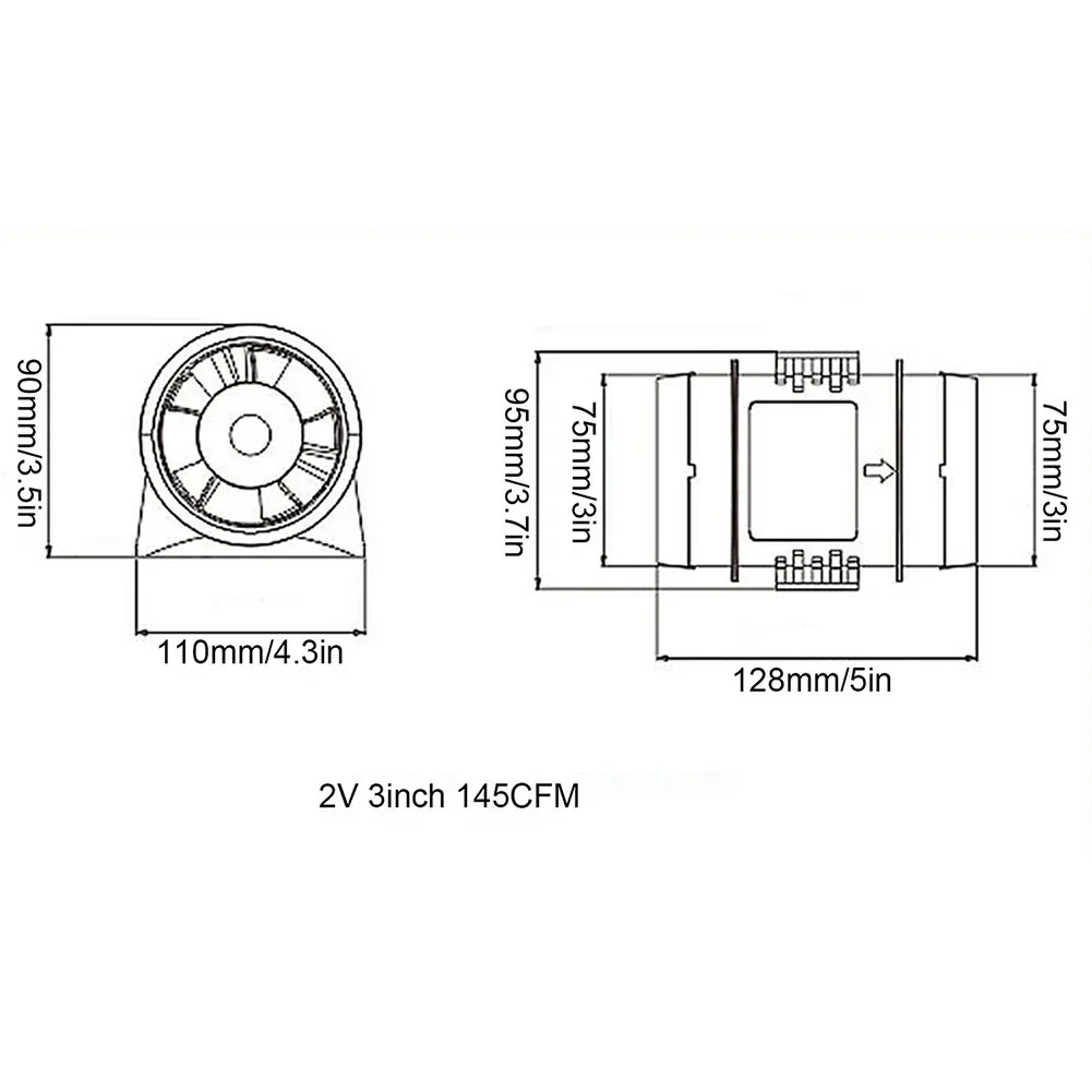 Ventiladores de escape 12V 3 pulgadas 45CFM ventilador de tubo de aire para barco RV yate cocina ventilación extractores accesorios marinos mejoras