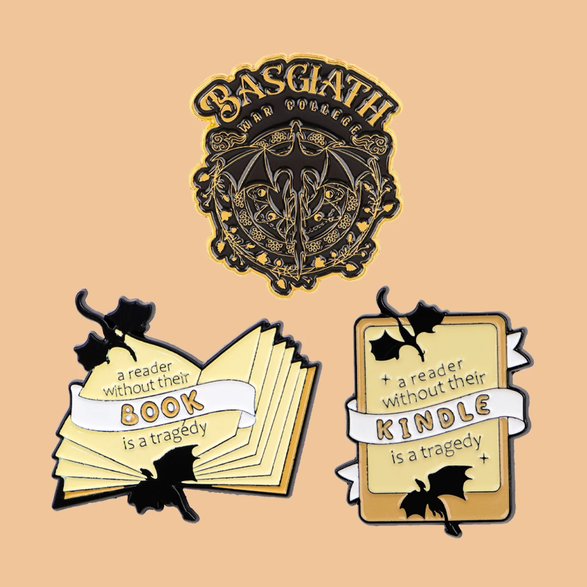 Fantasy Vierter Flügel Emaille Pins Cartoon Anime Brosche Anstecknadel Abzeichen auf Rucksack Kleidung Accessoires Modeschmuck Fans Geschenke
