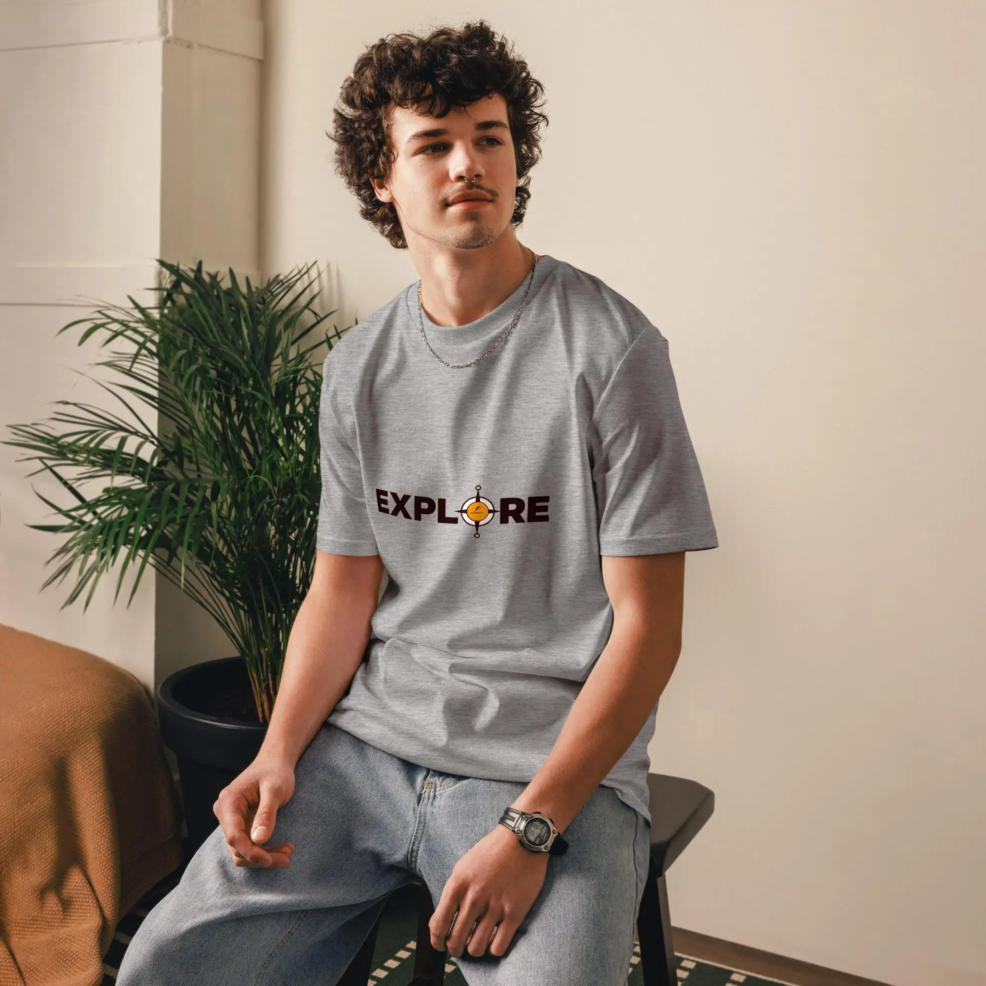Explore Compass T-Shirt, Adventure Travel Graphic Tee, Hiking Outdoor Shirt, Organic Cotton Unisex Gift High-quality Fashionable