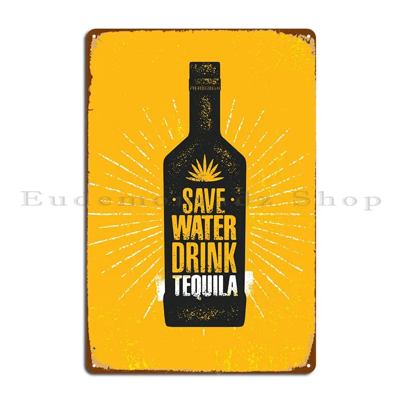 Сохраните воду, питьевой текилы, металлический знак, печать ржавых, пользовательский Декор стен, клубный жестяной знак, плакат