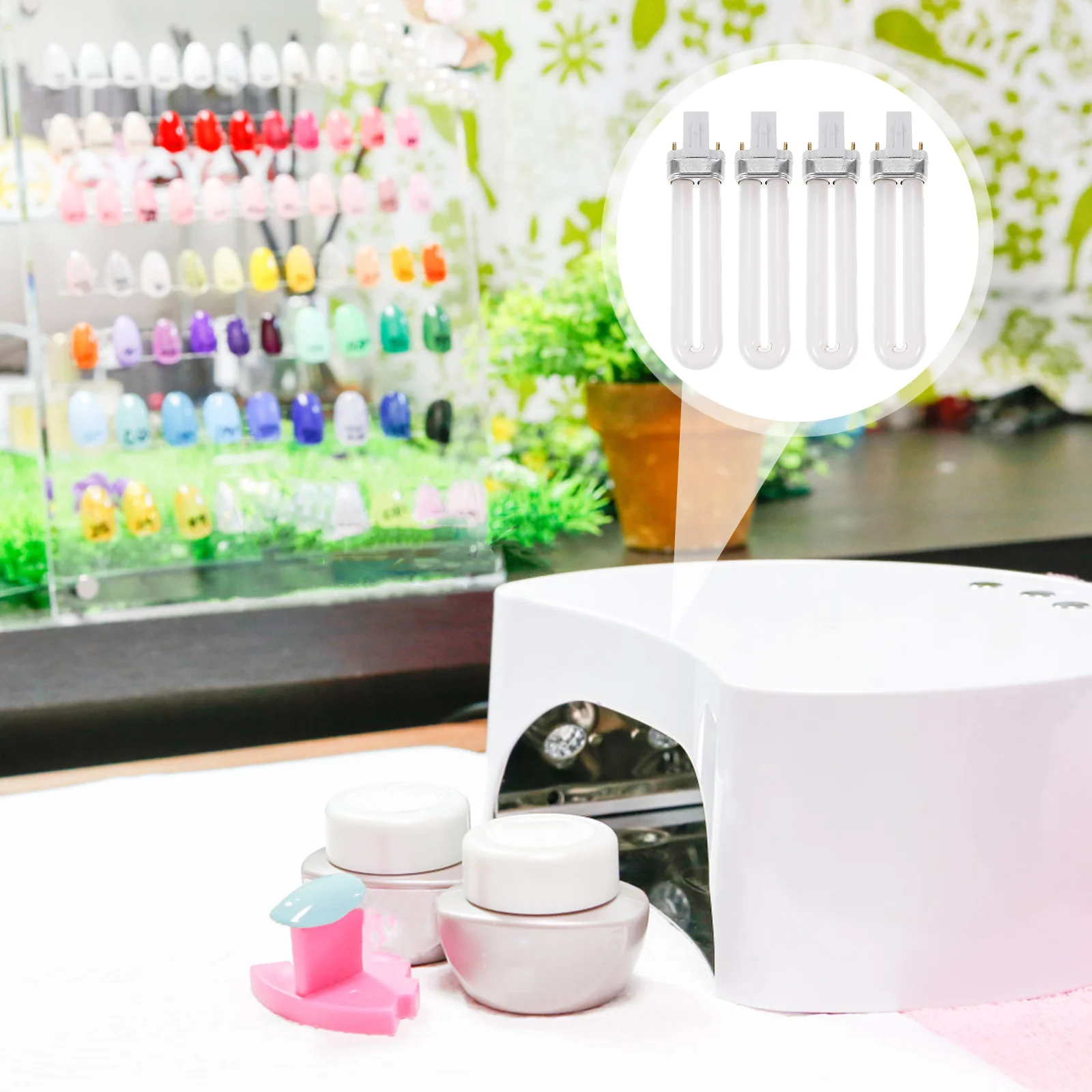 

4Pcs Nail Phototherapy Replacement Tubes 12W Soft Light Fast Drying Nail Gel Cure Lamp Manicure Light Tube Lamp