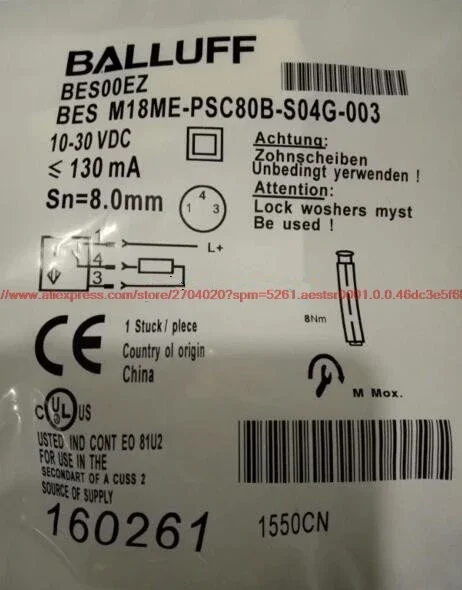 

100% NEW BES M18ME-PSC80B-S04G-003 proximity switch PNP normally open sensor