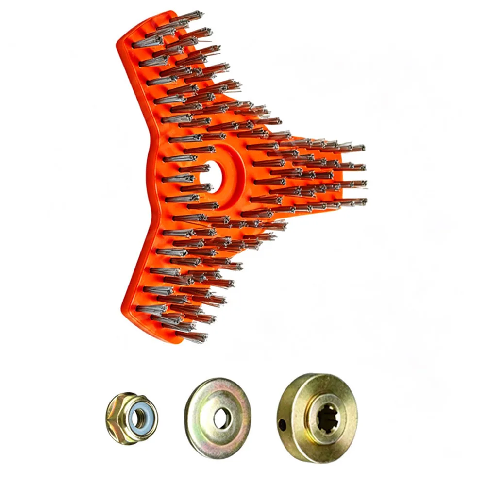Nylon Cleaning Brush Head With Fixing Accessories For LawnMower Trimmer For Clean Floors Tiles Walls Garden Power Tool