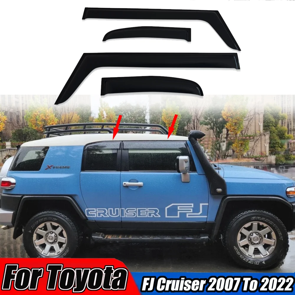 Rainproof board For Toyota FJ Cruiser 2007 To 2022 Sun Rain Guards Rain proof windows eyebrows sun visors Auto Awnings Visor