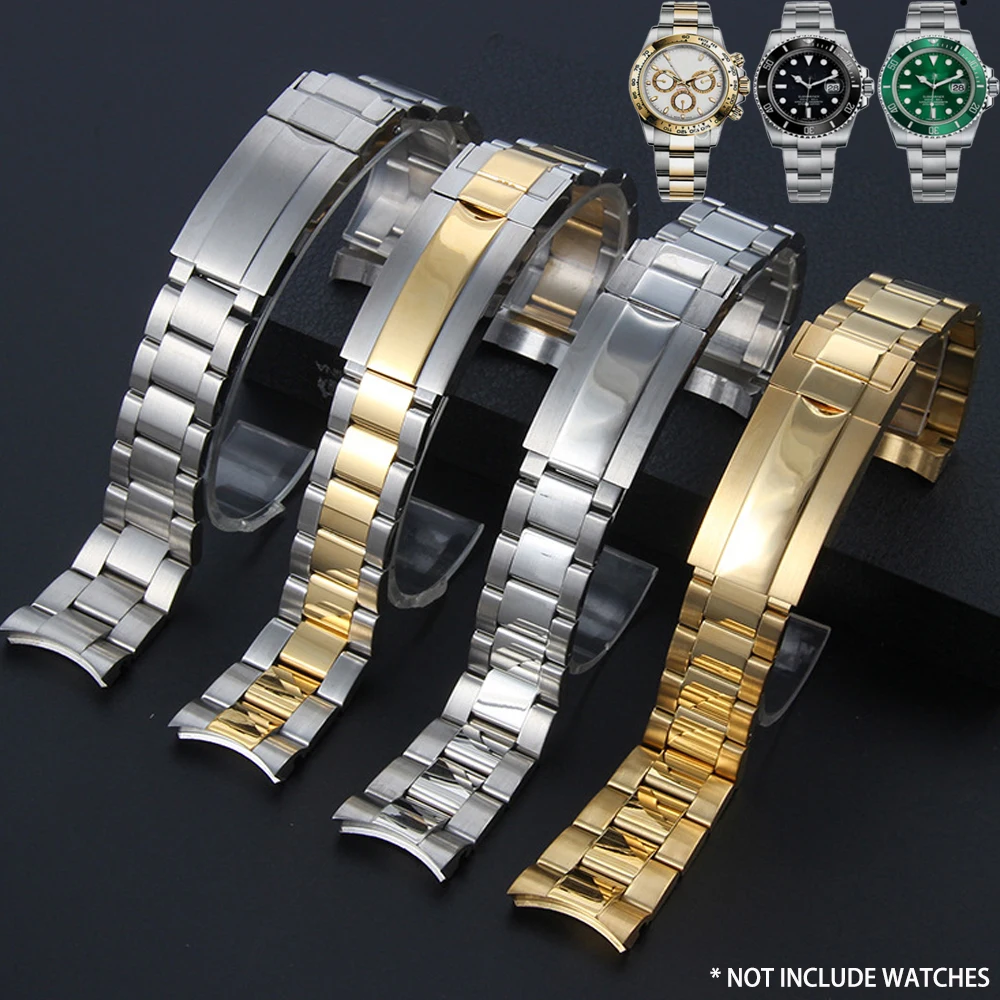 

20mm 21mm For Submariner Water Ghost Watch Bands 316 Solid Stainless Steel Strap Universal Metal Wrist Band Waterproof Bracelet