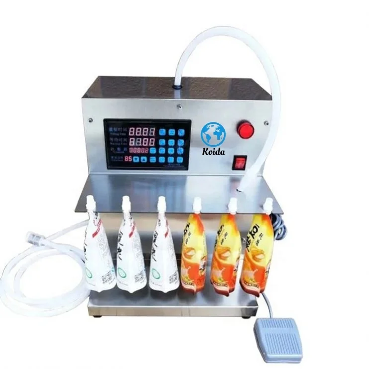 Máquina de enchimento de líquidos semiautomática com bomba magnética TLF para embalagens de bebidas de ketchup e leite de soja em sacos de plástico e caixas