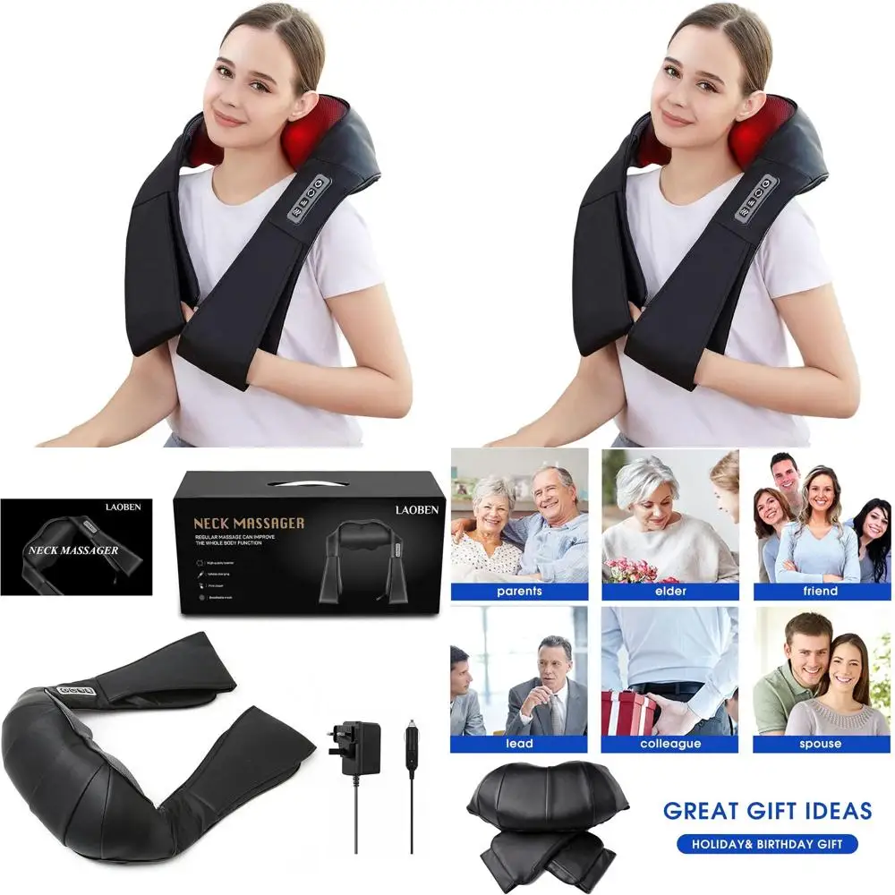 

Heated Shiatsu Massager for Neck & Shoulders - Ideal for Office and Home, Perfect Birthday Gift