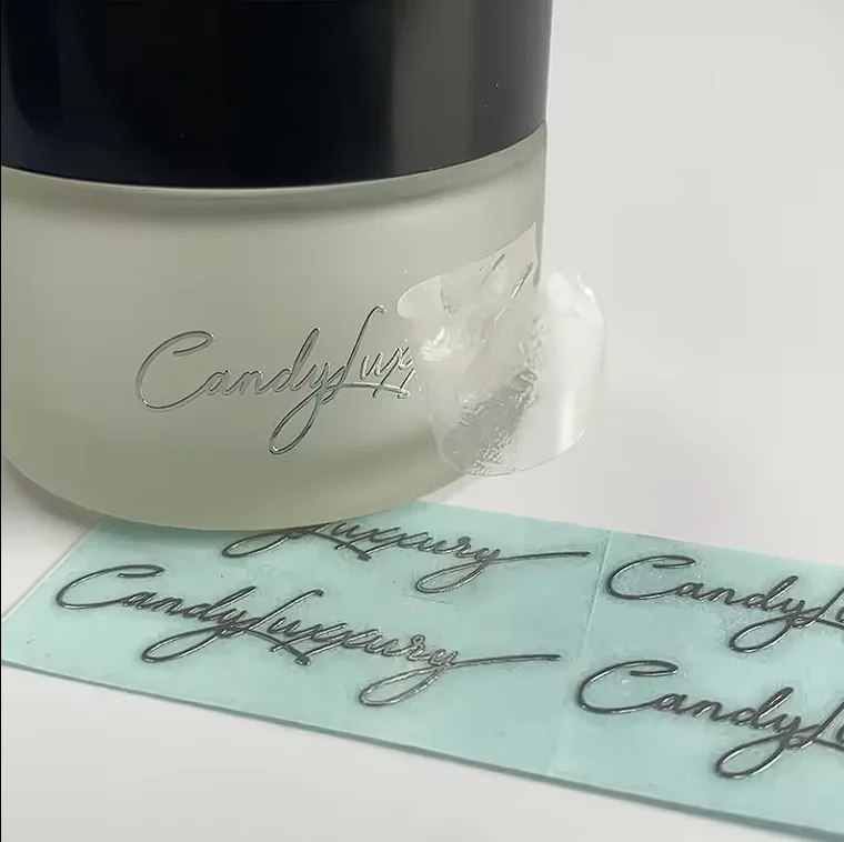 50 Stuks Custom Zelfklevende Metalen Letter Label, Dunne Elektroformed Goud 3d Logo Overdracht, Reliëf Sticker, Metalen Sticker