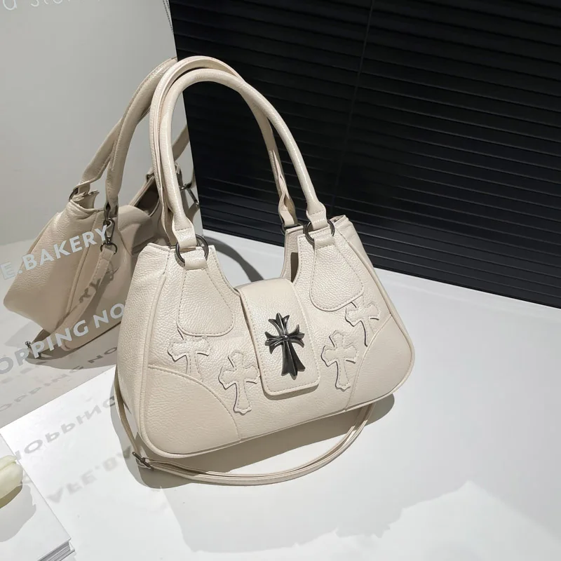 

Elegant And Trendy Women's Crossbody Bag Stylish Vintage Leather Tote Parisian Fashion Designer Zipper Shoulder Bag