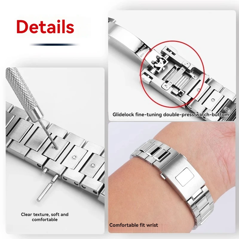 Ремешок для часов из нержавеющей стали с твердым изогнутым концом для IWC Portugal Time Series IW37617 IW 358312   Мужская цепочка для часов 20 мм, браслет