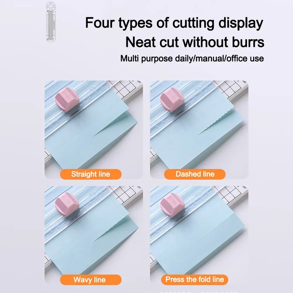 

Portable 4-In-1 Paper Cutter Manual Press-Type Paper Trimmer 360° Rotary Creasing Machine School Office Supplies