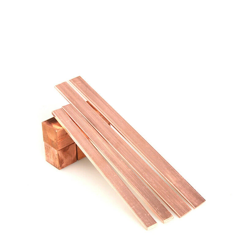 1pcs Thickness 10/12mm 99.9% Pure Red Copper Flat Metal Plate T2 Metal Rod Flat Bar Strip Width 20 30 40 50 60 80 100mm
