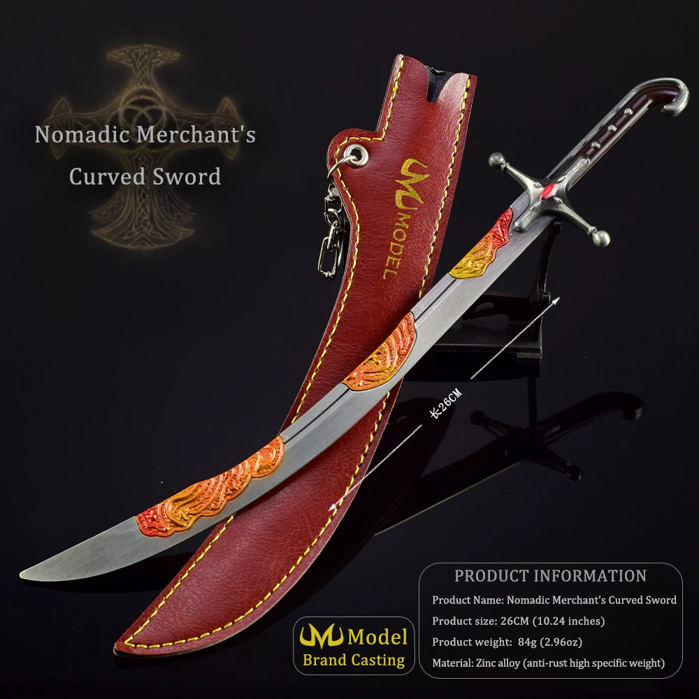 30 cm Populaire Soul Game Randapparatuur Wandering Kromzwaard Geschenkdoos Versie Alle Metalen Ambachten Nomad's Kilij Ornament Mes Speelgoed Zwaard