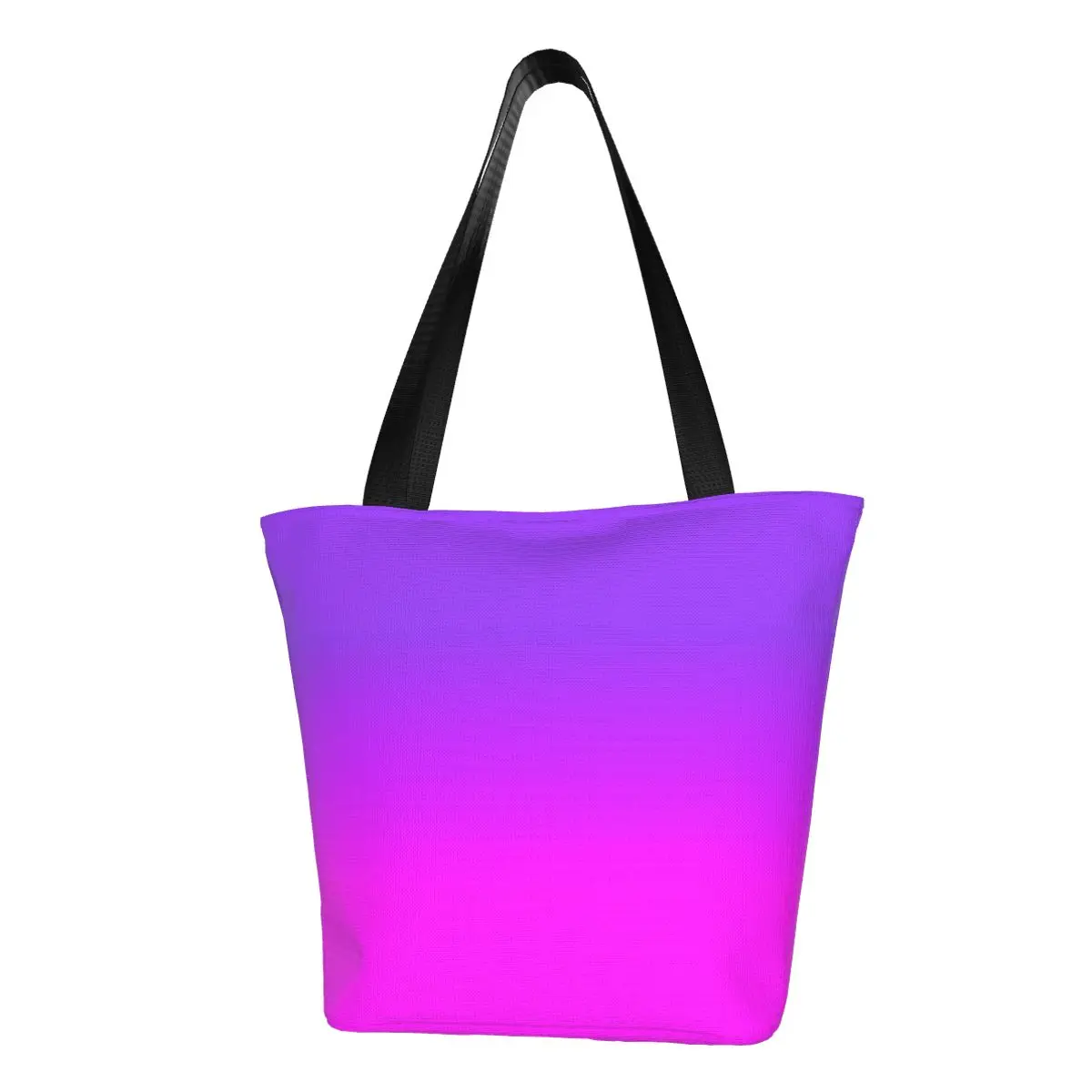 Ombre Print Shopper Bag Neon Purple and Pink Kawaii Handbags Polyester Work Tote Bag Women Print Beach Bag