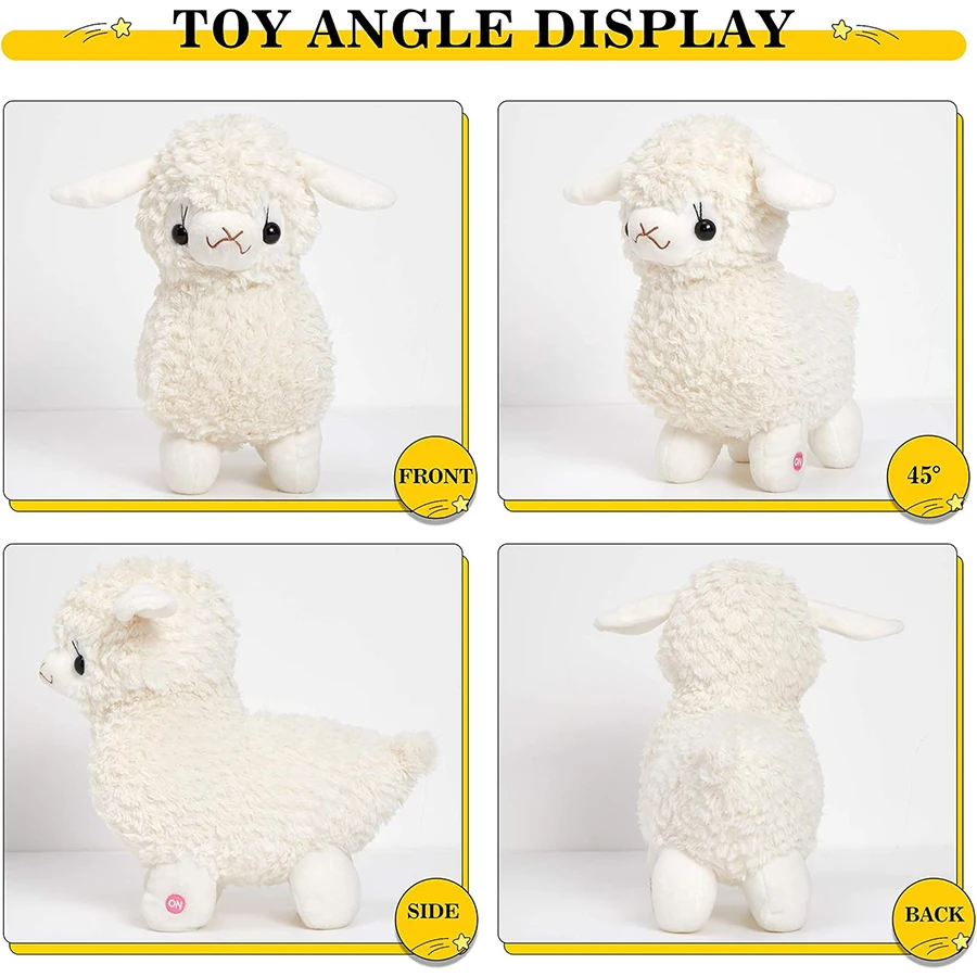 30cm Light Up White Lamb LED Stuffed Animals Sheep Soft Plush Toy Birthday Goat Pillow Holiday Easter Glow Gift for Kids Girls