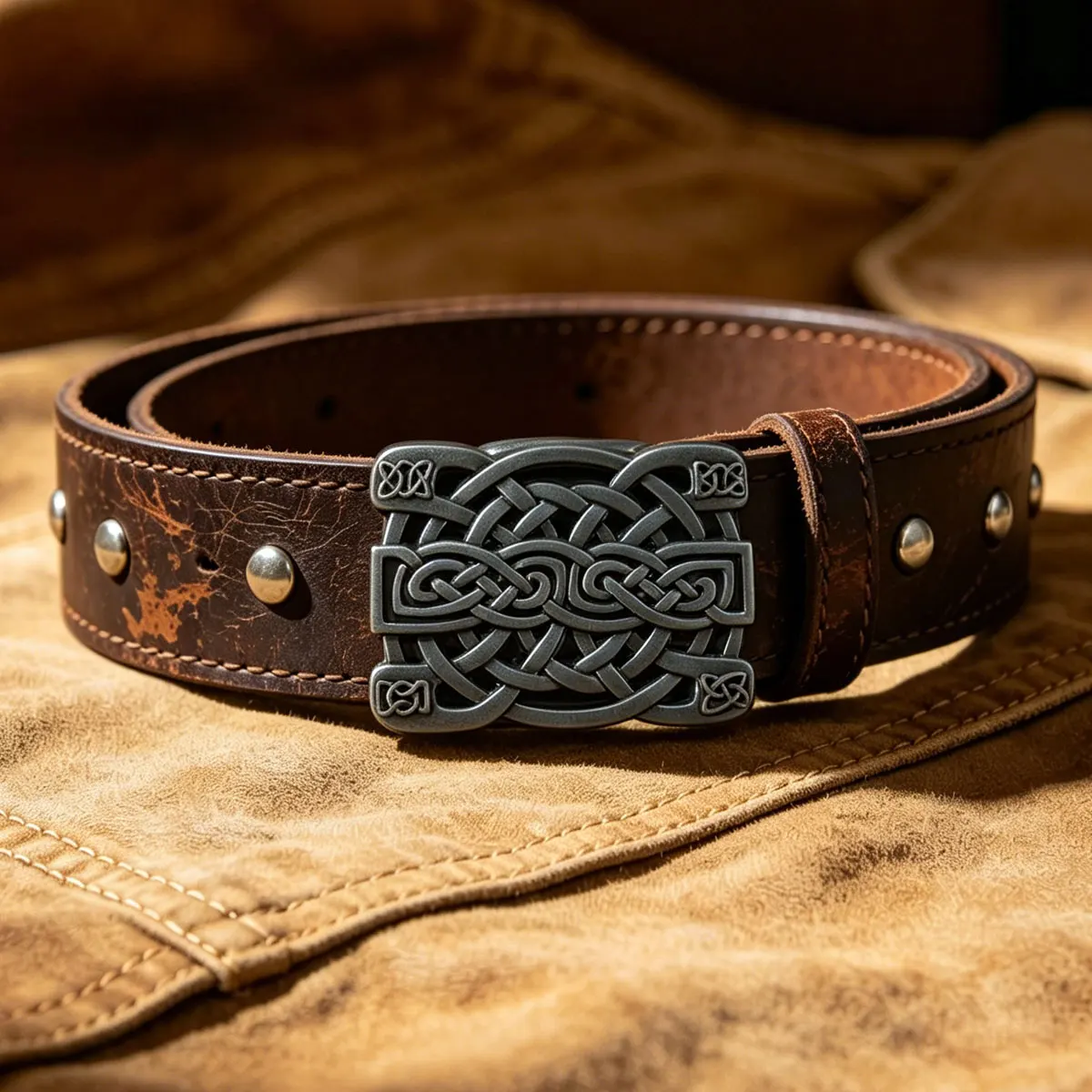 Retro Western Hollowed-out Celtic Knot Shape Belt Buckle Fashionable Leather Accessory Cowboy Classic Trend