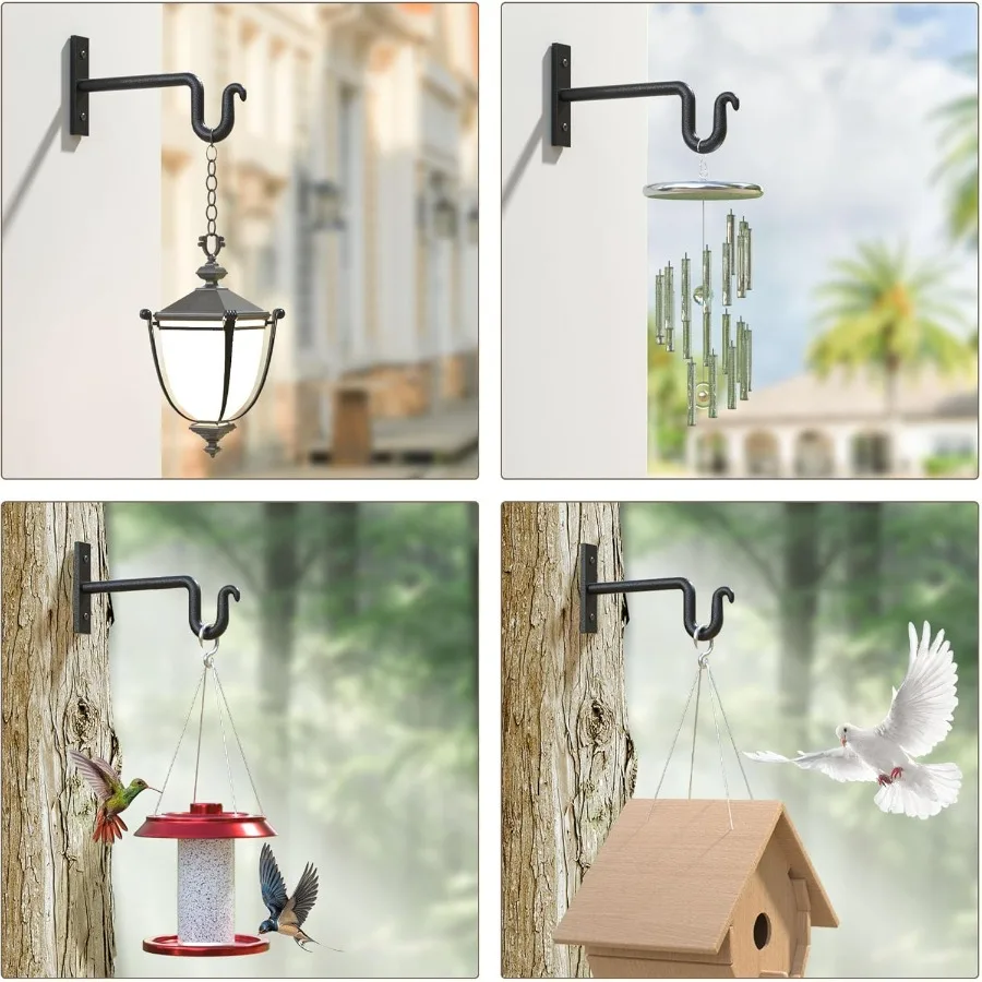 2er-Pack 6-Zoll-Pflanzenaufhänger mit Metallpflanzenhalterung, Wandhaken zum Aufhängen von Blumenkörben, Laternen, Vogelhäuschen, Windspielen