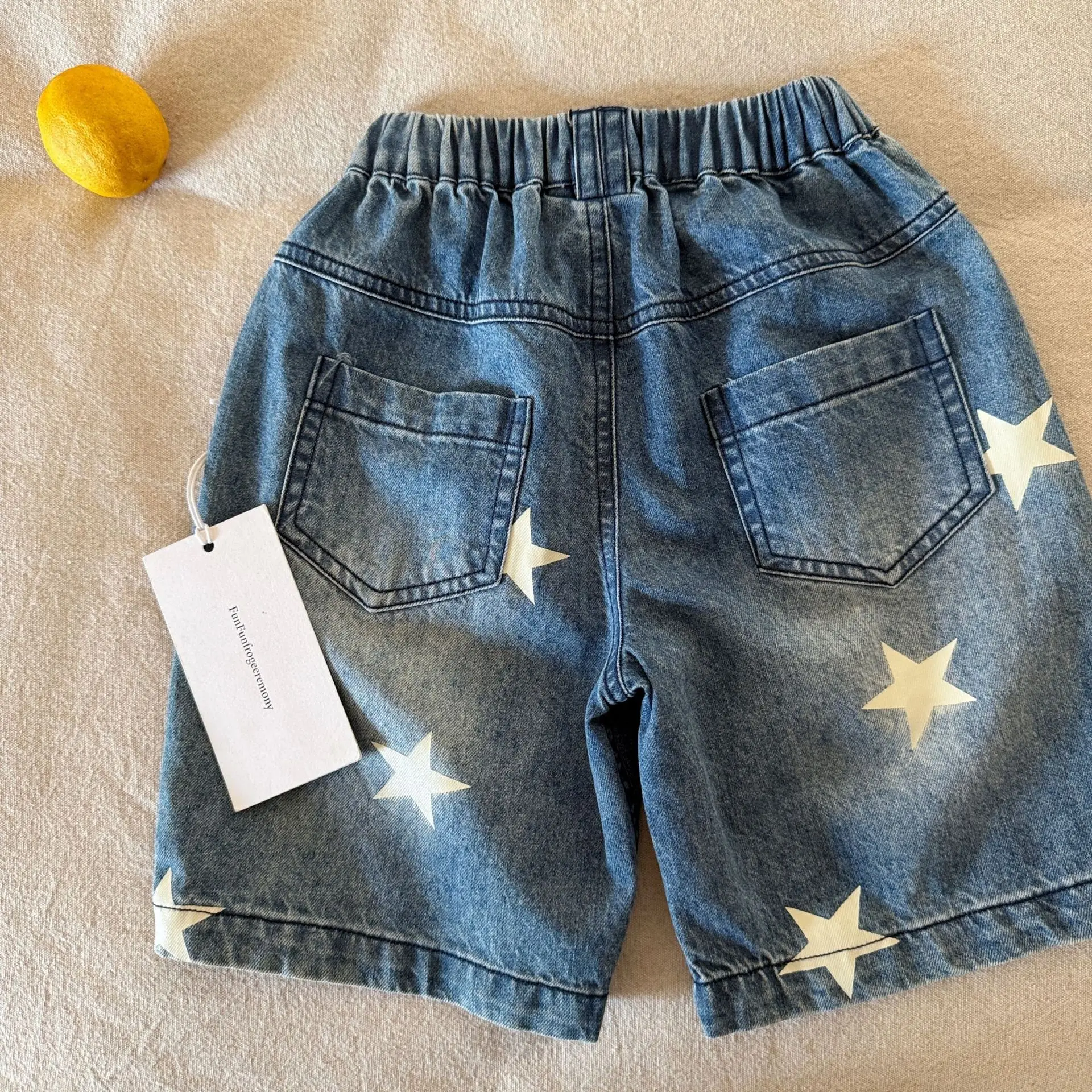 2026 Summer New Children Denim Shorts Fashion Girls Star Print Jeans Five Point Pants Kids Boys Casual Shorts Toddler Clothes