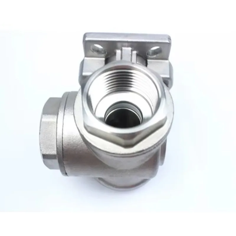 منصة عالية ثلاثية صمام كروي 304/316 الفولاذ المقاوم للصدأ L/T نوع الكهربائية الهوائية الداخلية الخيوط صمام المياه الكهربائية #1