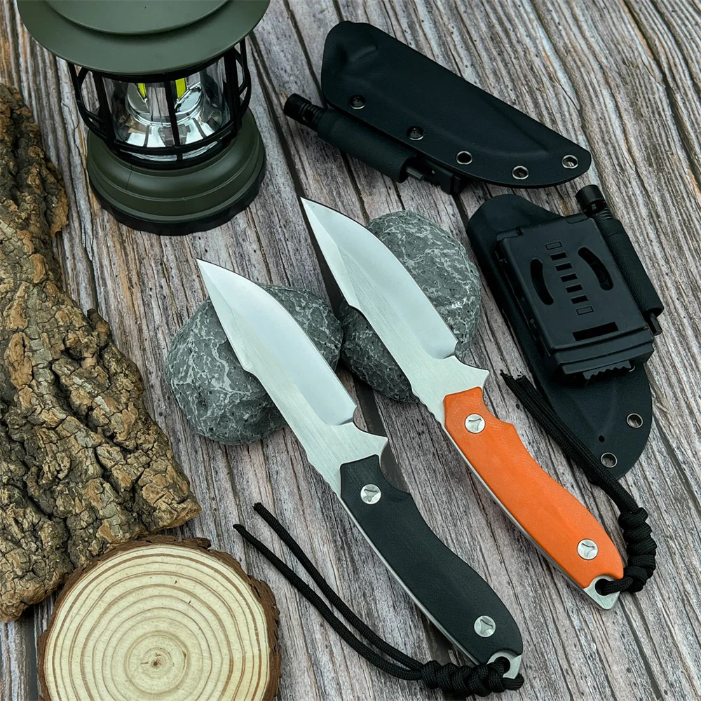 Portable Fixed Blade Knife 8Cr13Mov Blade G10 Handle Outdoor Camping Hiking Hunting Survival Tools with sheath